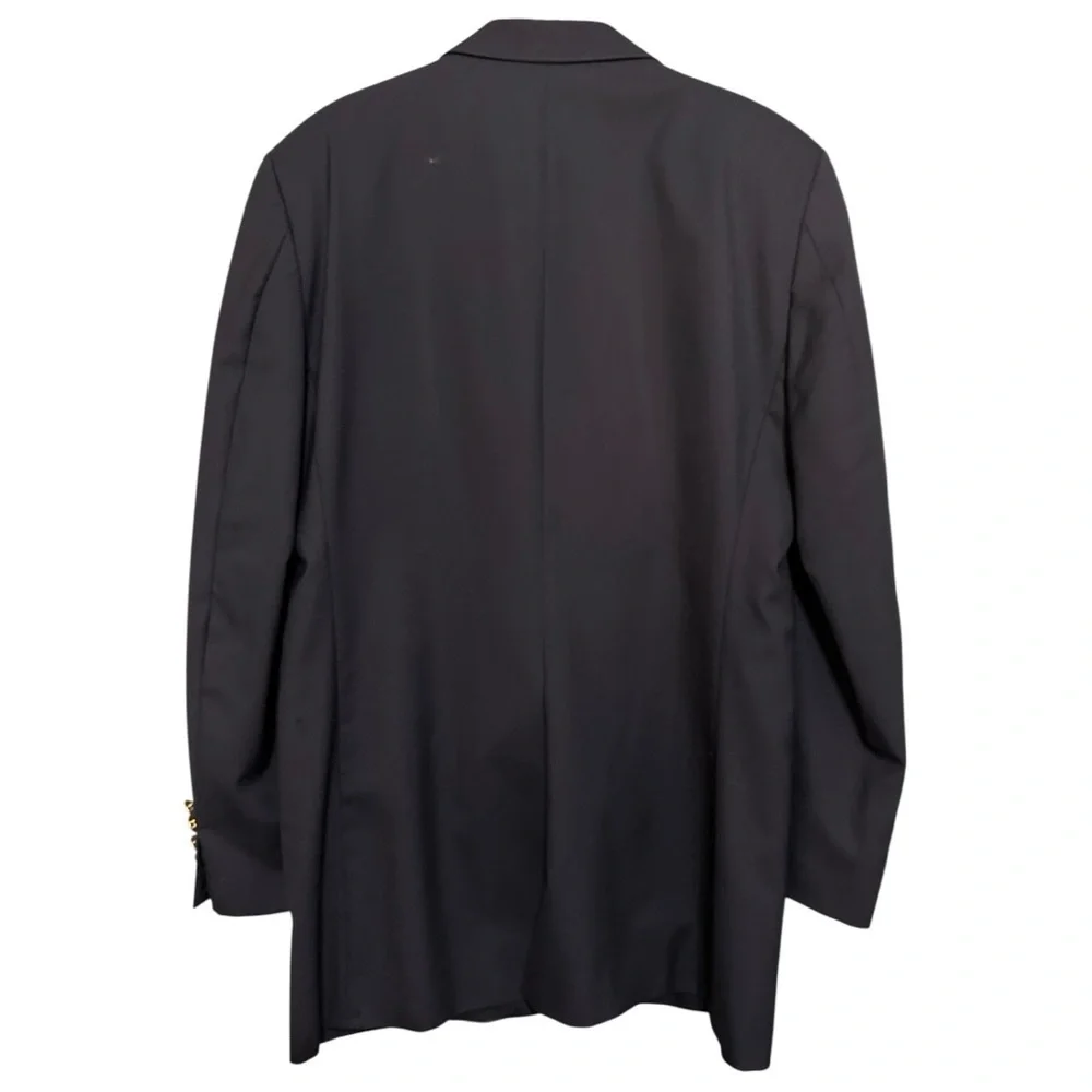 Wallach’s Hart Schaffner Marx Vintage 42L Navy Blue Textured Sports Coat Blazer